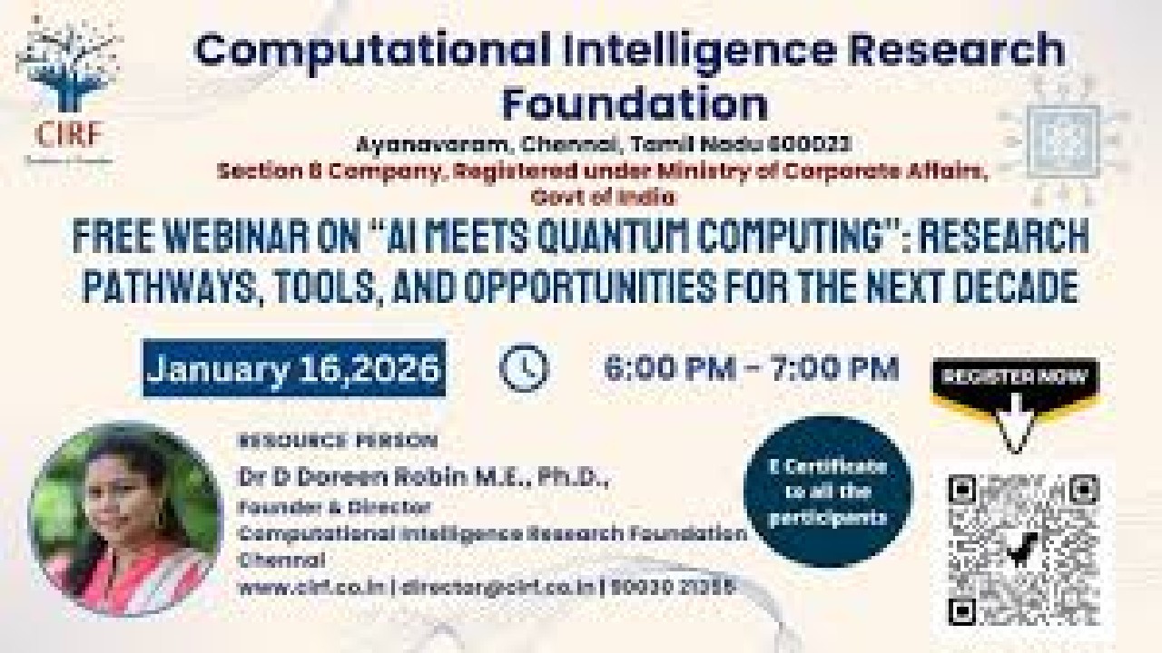 Chennai Artificial Intelligence Research Webinar